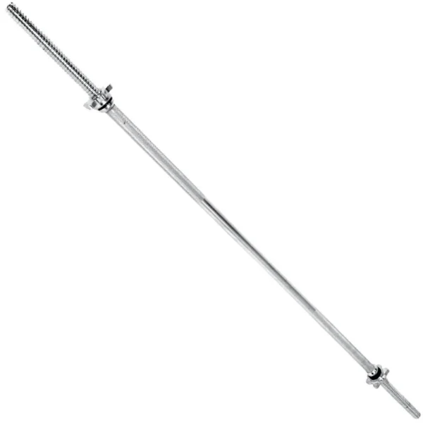 Weight Lifting Bar 60 inches Standard Barbell with Chrome Spin lock Collars Bicep Exercise Bar - Image 2