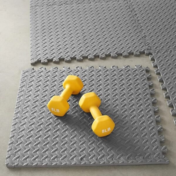 GYM FLOOR PUZZLE MAT BLACK GREY | MF-0221