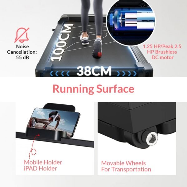 WF-3005 (2.5 HP DC Motor) Foldable 2-in-1 Treadmill - Image 5